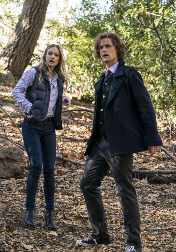 AJ Cook and Mathew Gubler in Criminal Minds (CBS)